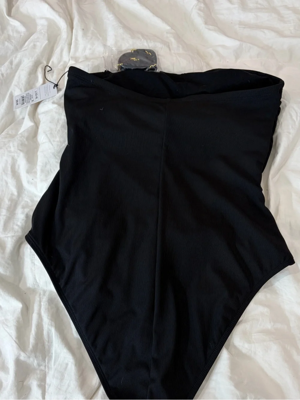 Shade & Shore Black Strapless One-Piece Swim